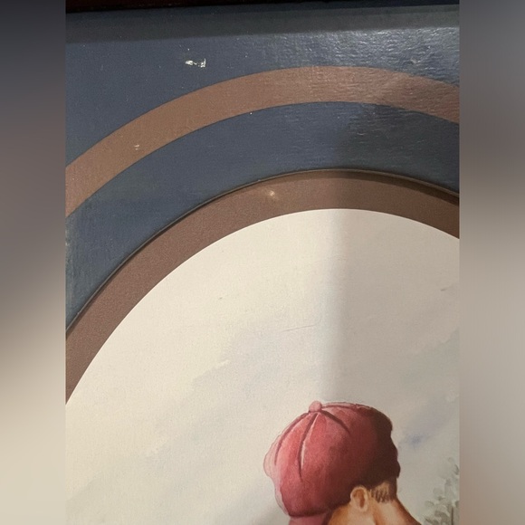 Vintage Home Interiors Matted Framed Art Print, Youth Baseball Player by Cosette - Picture 4 of 10